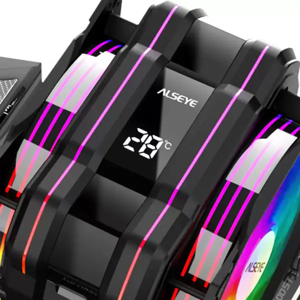 Vysoce výkonný chladič procesoru M120d-plus s ukazatelem teploty a dvěma RGB ventilátory